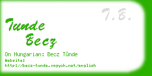 tunde becz business card